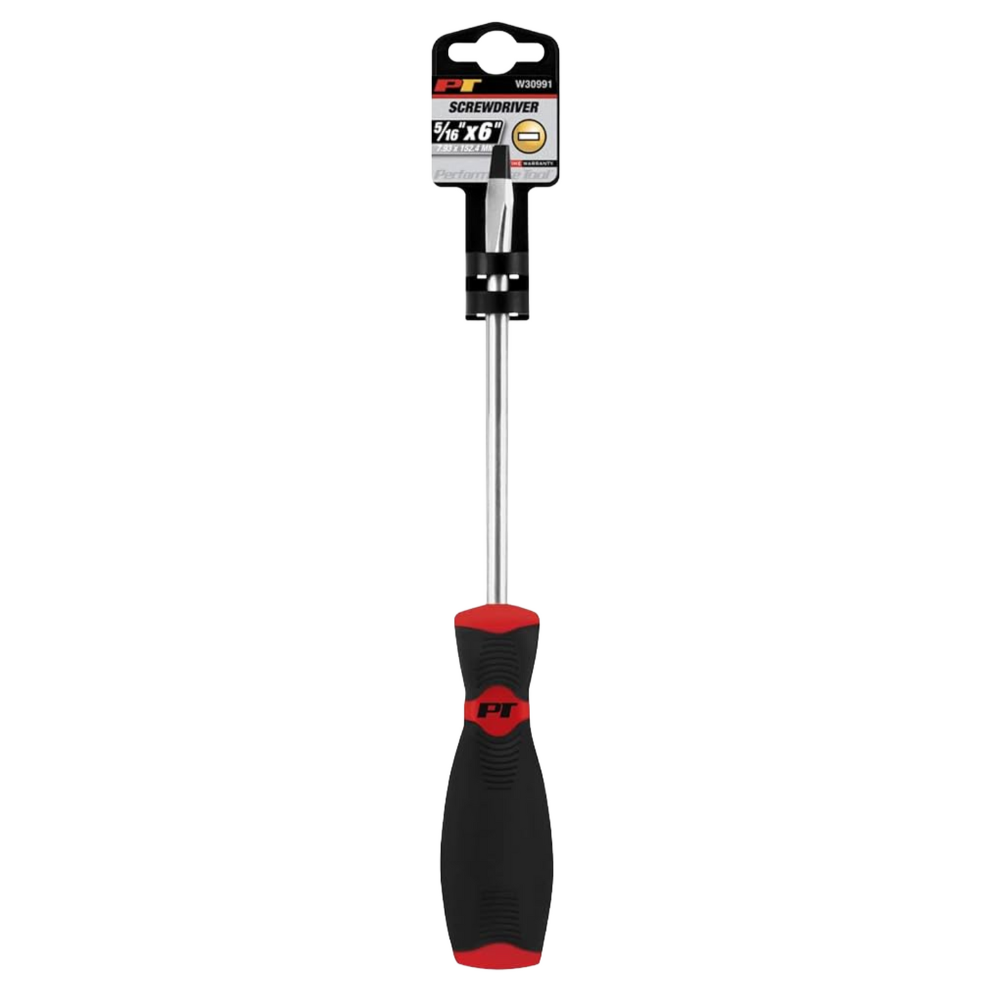 Performance Tool W30991 Black & Red Slotted Screwdriver, 5/16-Inch x 6-Inch - Brothers Parts Delivery