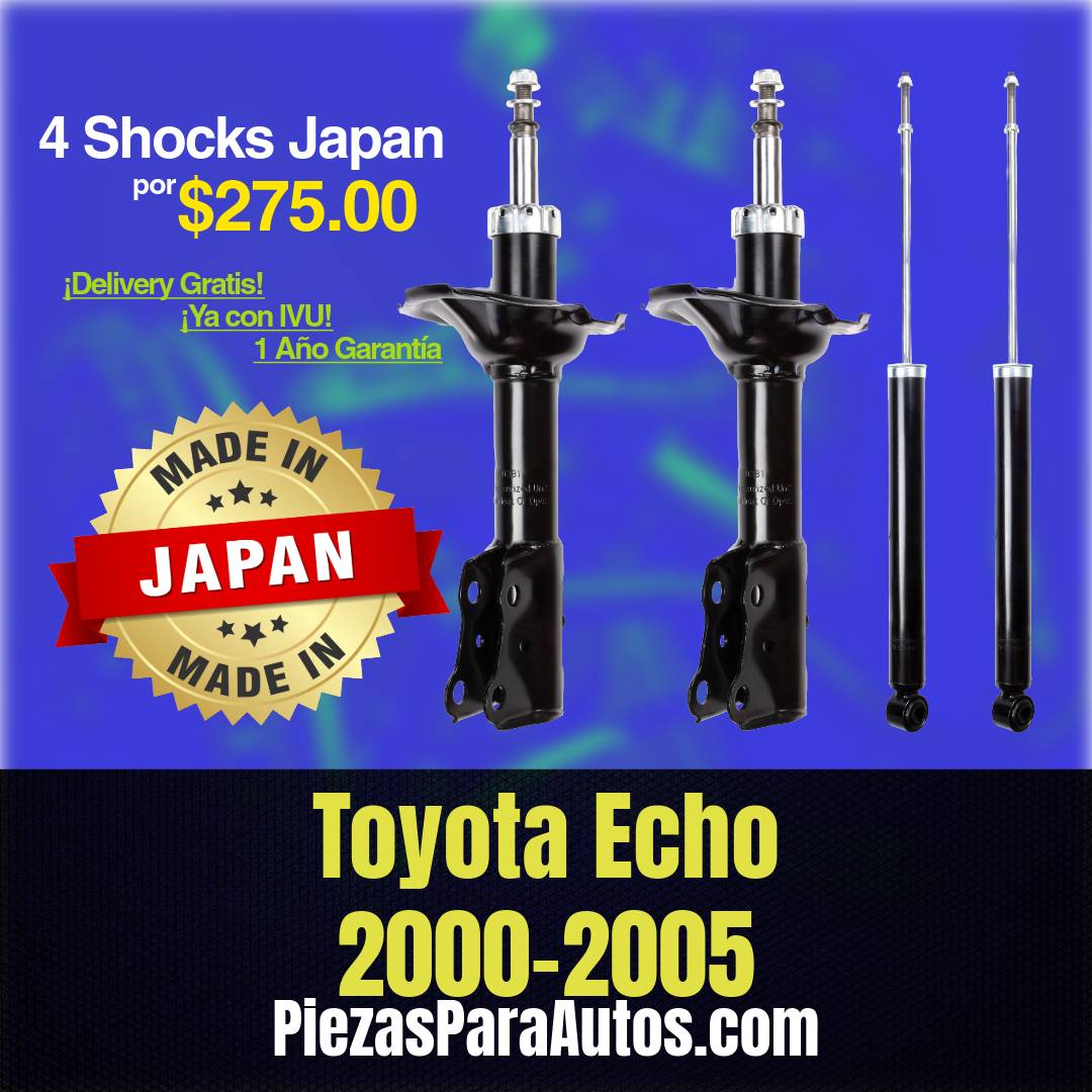 Toyota Echo 2000-2005 Set de 4 Amortiguadores MADE IN JAPAN