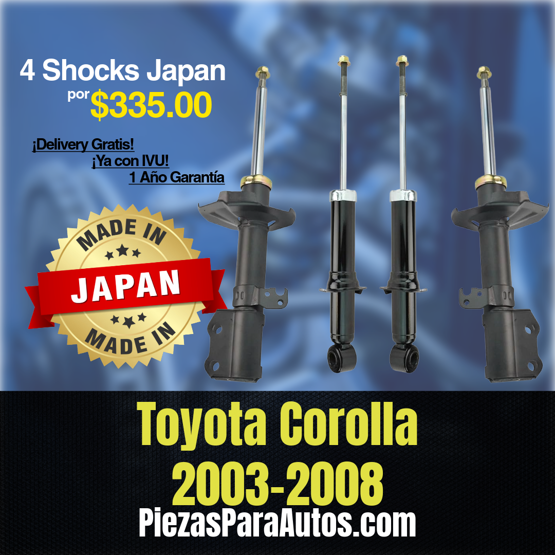Toyota Corolla 2003-2008 Set de 4 Amortiguadores MADE IN JAPAN