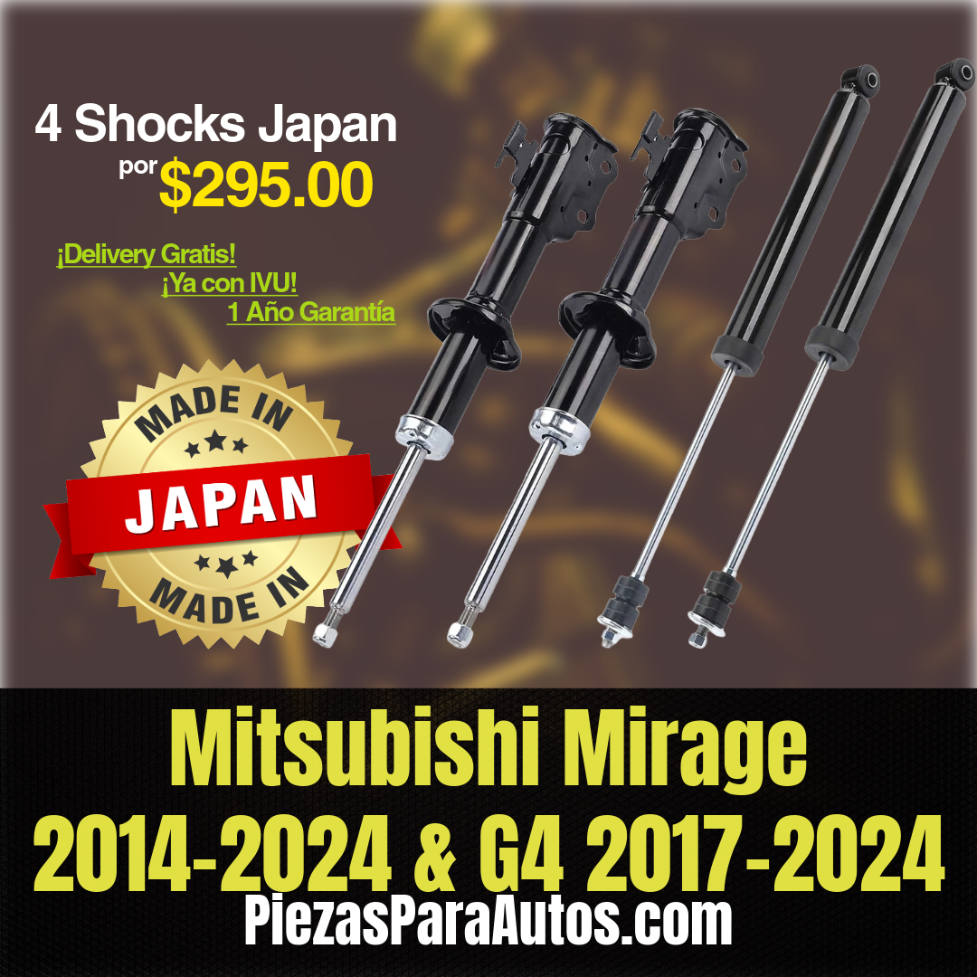 Mitsubishi Mirage 2014-2024 & G4 2017-2024 Set de 4 Amortiguadores MADE IN JAPAN