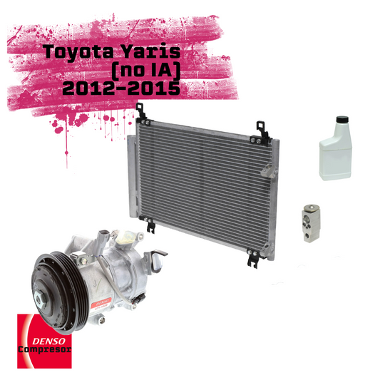 Combo de Compresor Toyota Yaris 2012-2015 (No IA), Condensador, Válvula & Aceite