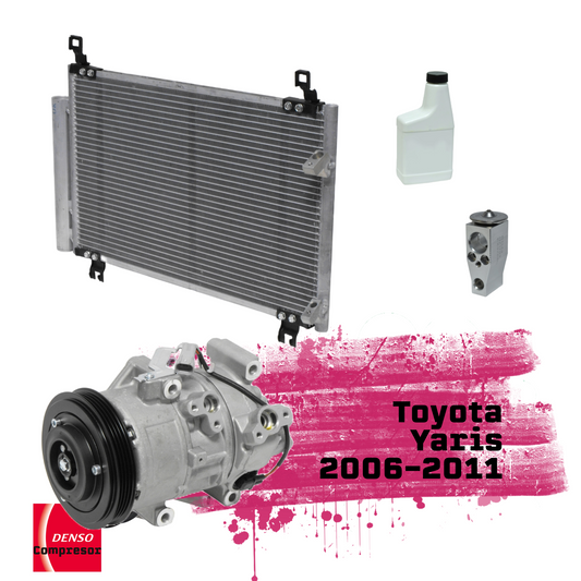 Compresor Toyota Yaris 2006-2011, Condensador, Válvula & Aceite