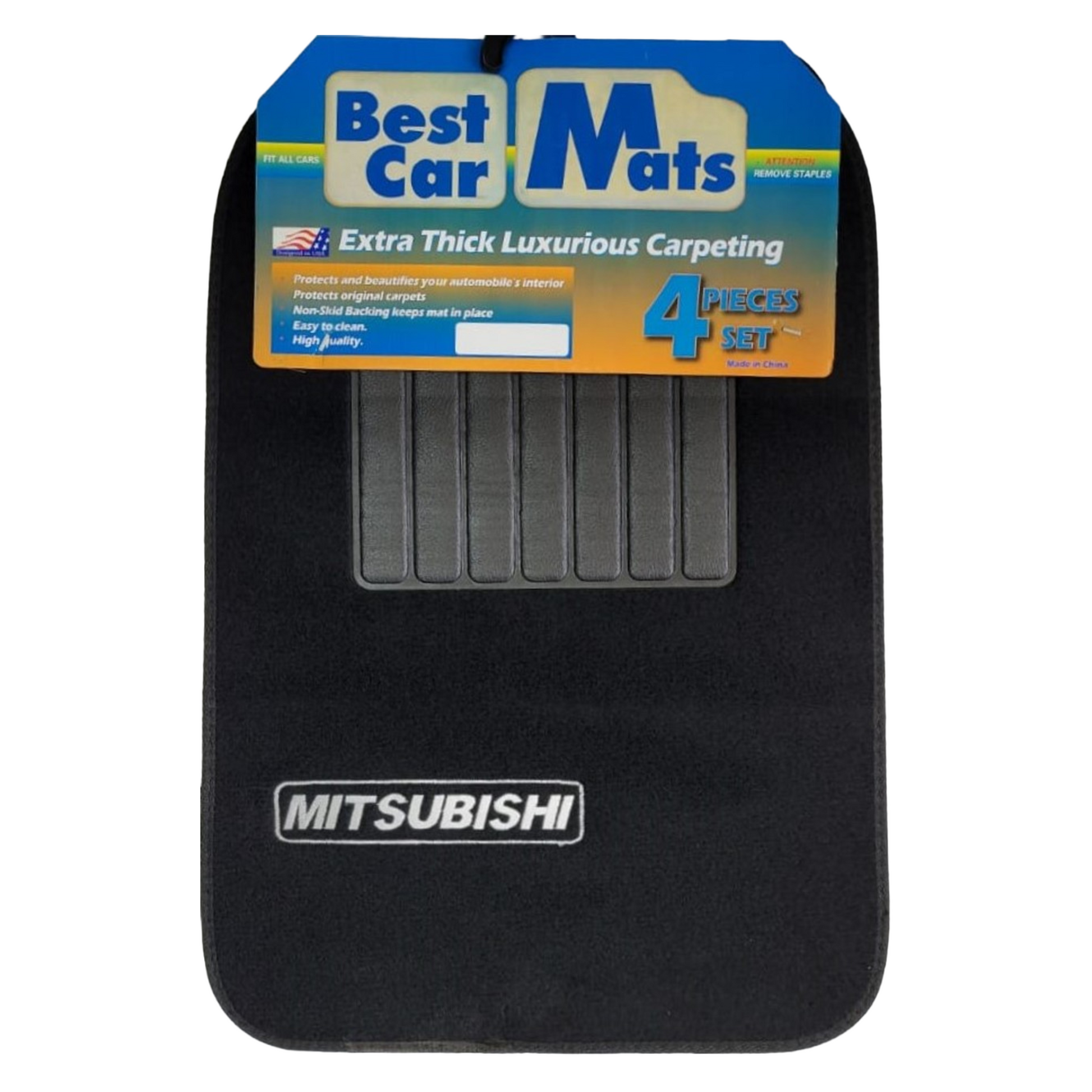 Alfombras De Tela 4 Piezas Mitsubishi Negra - Brothers Parts Delivery