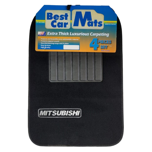 Alfombras De Tela 4 Piezas Mitsubishi Negra - Brothers Parts Delivery