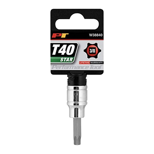 Performance Tool W38840 Star Bit Socket T40, 3/8-Inch Drive - Brothers Parts Delivery