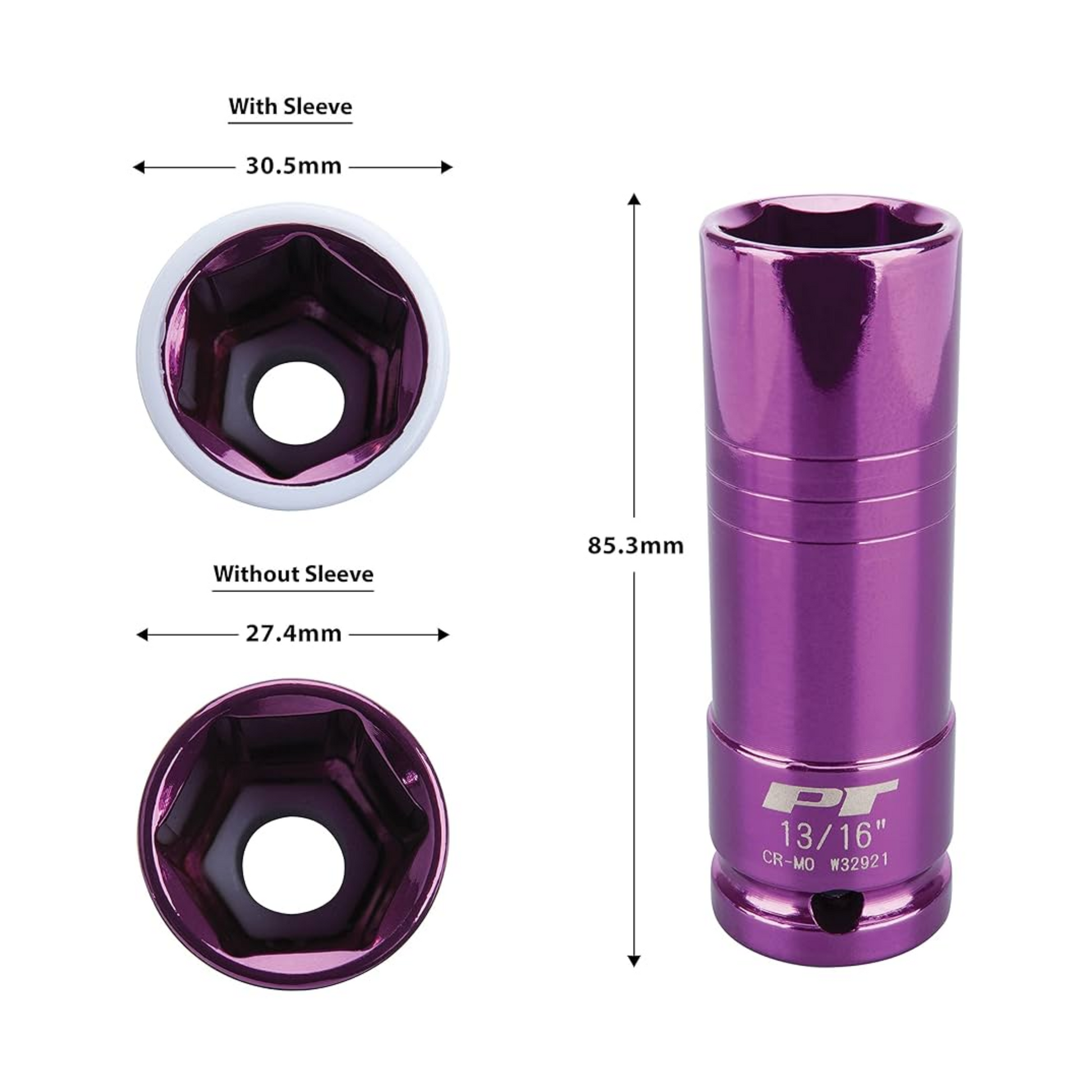 Performance Tool W32921 1/2-Inch Impact Drive 13/16-Inch Thin Wall Socket - Brothers Parts Delivery