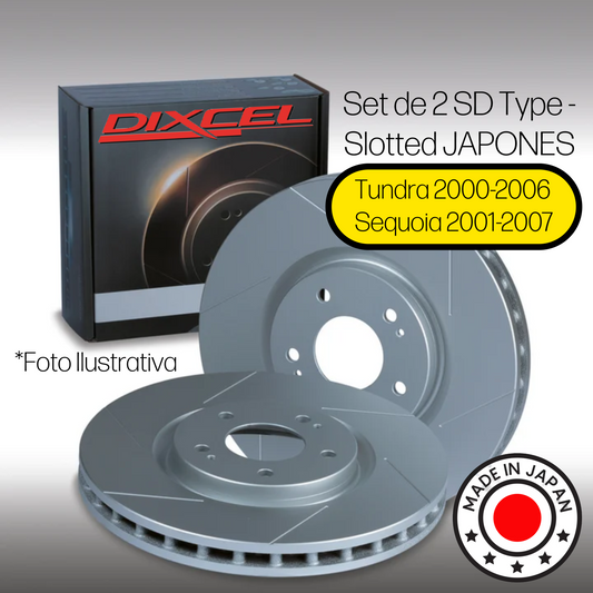 Toyota Tundra 2000-2006 & Sequoia 2001-2007 -Kit de 2 Discos Delanteros JAPONES Dixcel Slot Ranurados