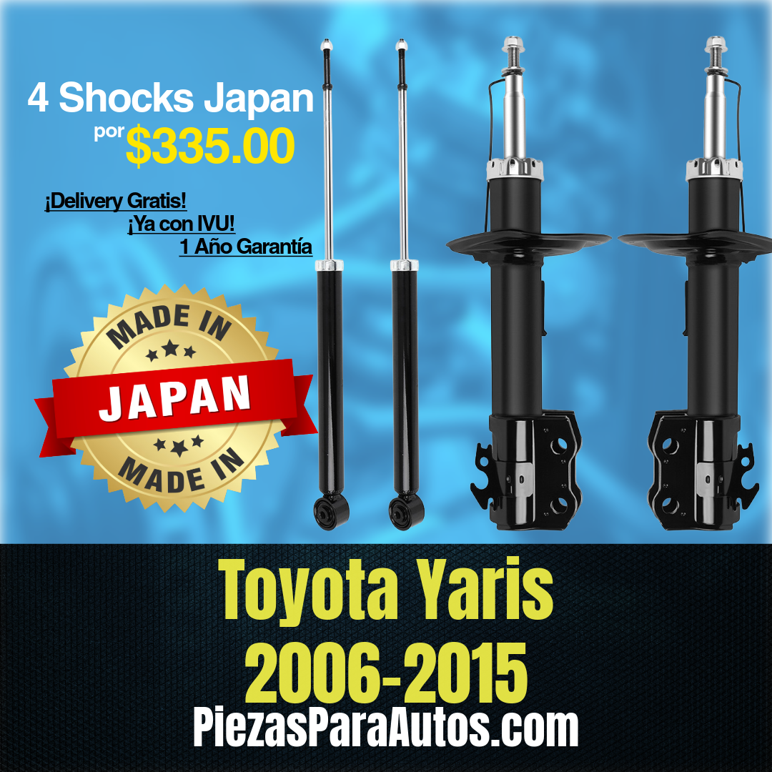 Toyota Yaris 2006-2015 (No IA) Set de 4 Amortiguadores MADE IN JAPAN