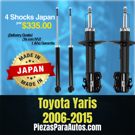 Toyota Yaris 2006-2015 (No IA) Set de 4 Amortiguadores MADE IN JAPAN