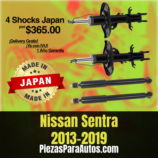 Nissan Sentra 2013-2019 Set de 4 Amortiguadores MADE IN JAPAN