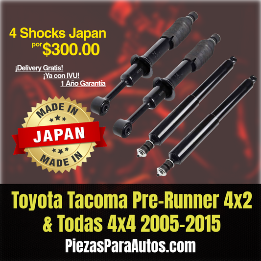 Toyota Tacoma PreRunner 4x2 & Todas 4x4 2005-2015 Set de 4 Amortiguadores MADE IN JAPAN