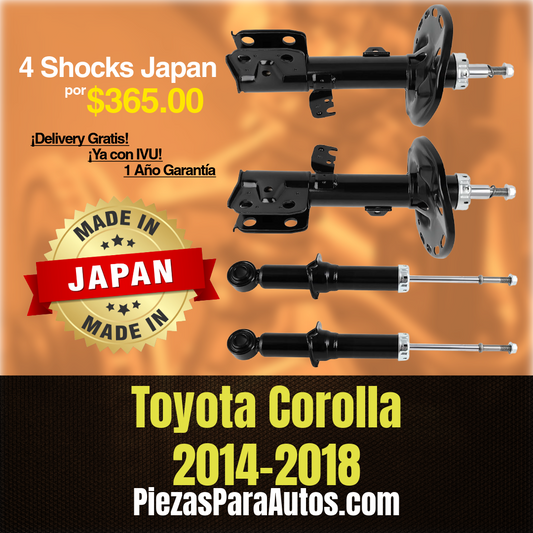 Toyota Corolla 2014-2018 (No IM) Set de 4 Amortiguadores MADE IN JAPAN