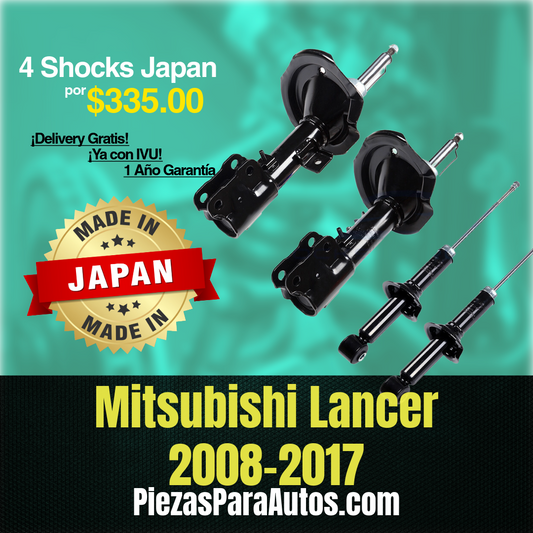 Mitsubishi Lancer 2008-2017 Set de 4 Amortiguadores MADE IN JAPAN