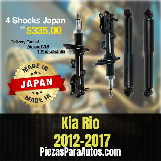 Kia Rio 2012-2017 Set de 4 Amortiguadores MADE IN JAPAN