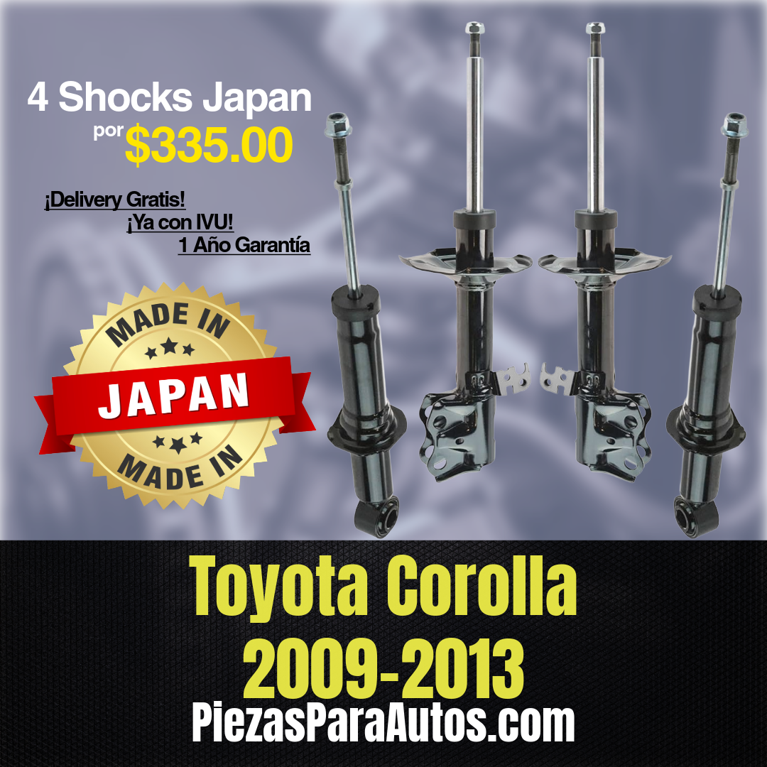 Toyota Corolla 2009-2013 Set de 4 Amortiguadores MADE IN JAPAN