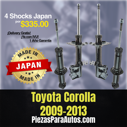 Toyota Corolla 2009-2013 Set de 4 Amortiguadores MADE IN JAPAN