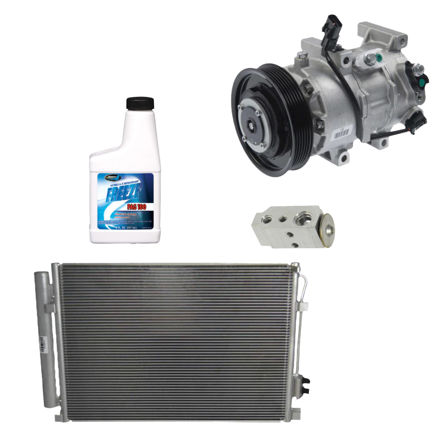Combo de Compresor de Aire Hyundai Accent 2012-2017 (De Magneto, control manual de temperatura) - Brothers Parts Delivery